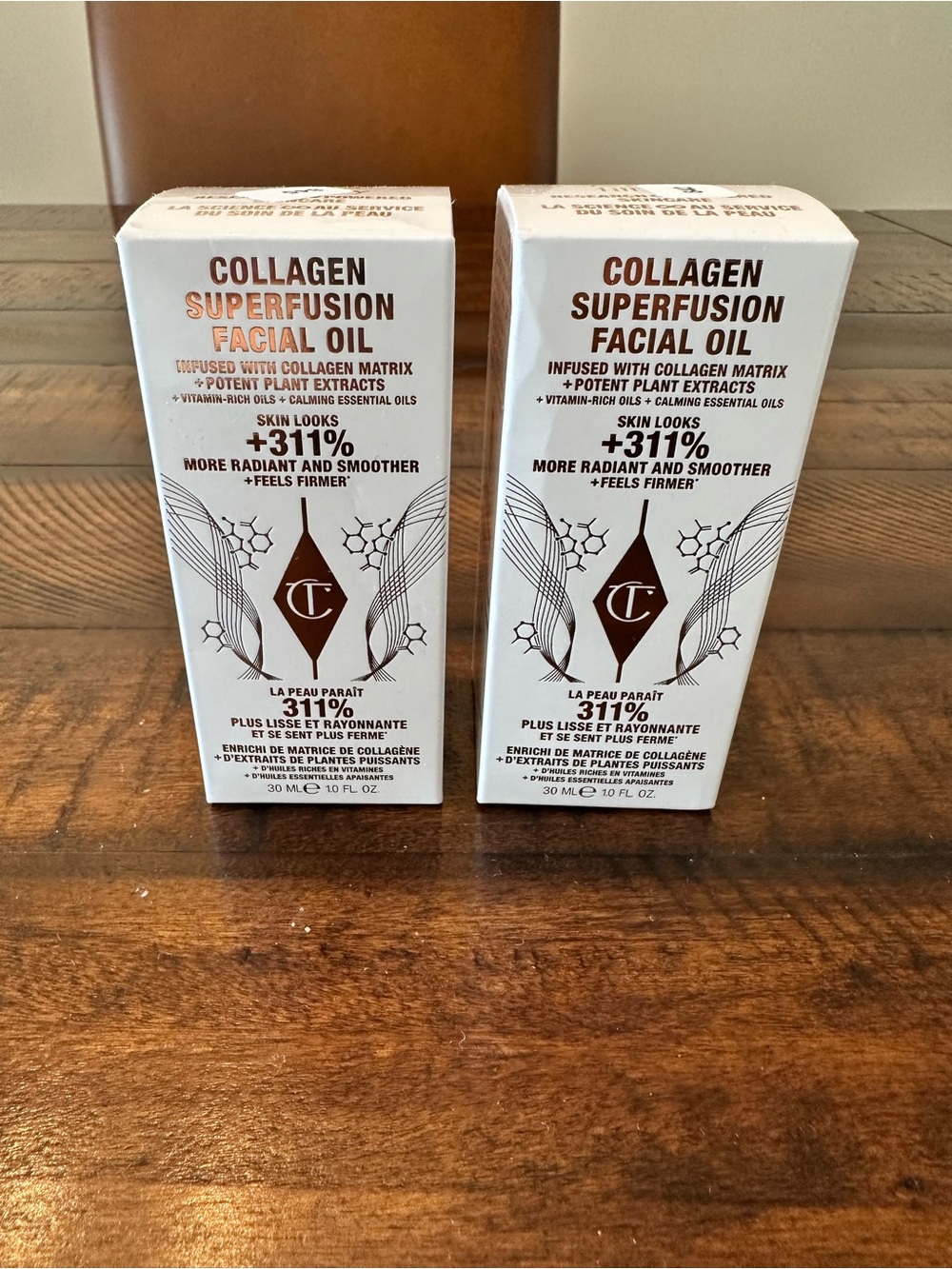 Charlotte Tilbury Collagen Superfusion Facial Oil - White and Brown 2 NIB